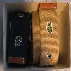 Lacoste Black and Tan Men's Belts